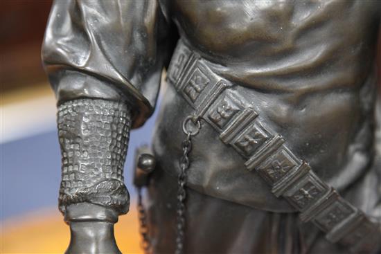 Emile Picault (1833-1915). A large patinated bronze figure of a Saracen warrior, 26.5in.